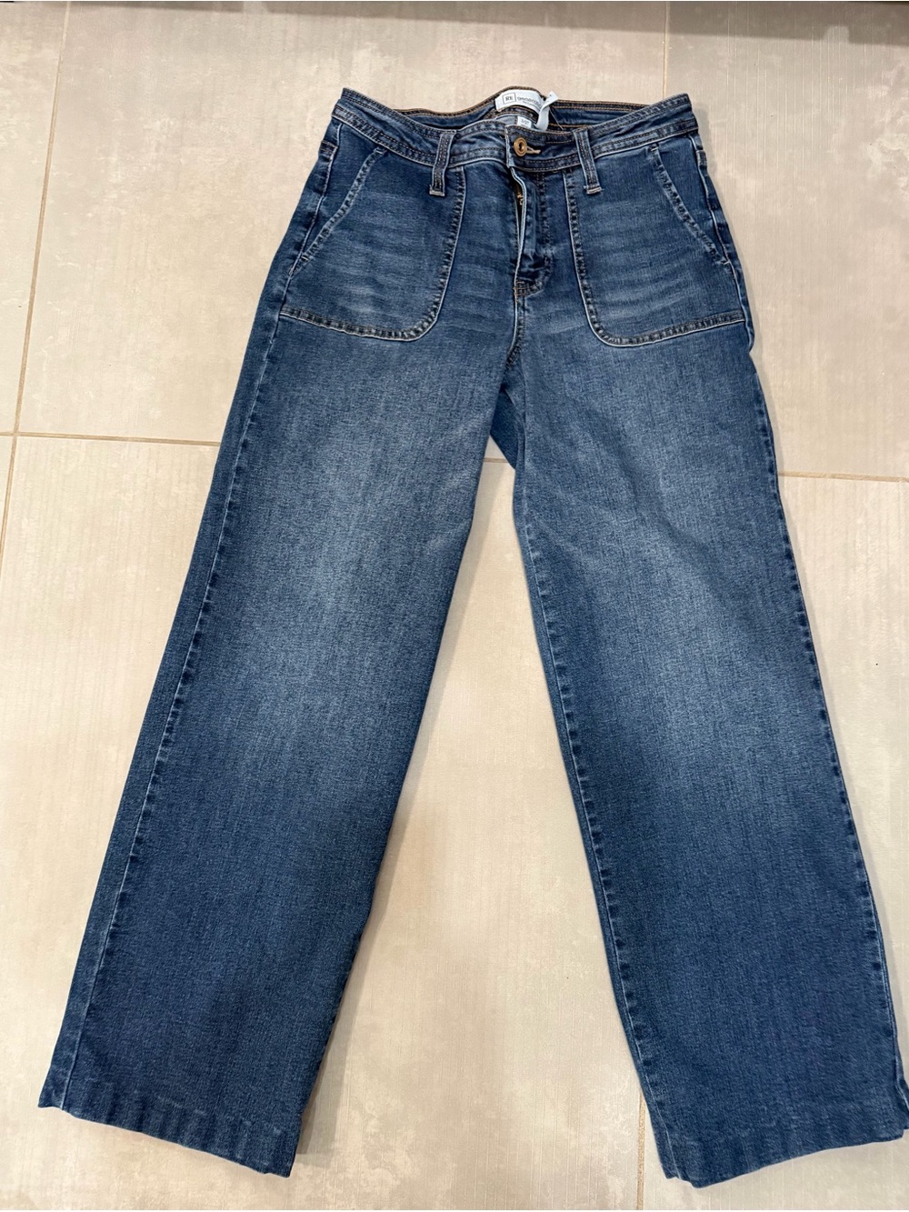 BCBGeneration Dark Blue Wide-Leg Jeans